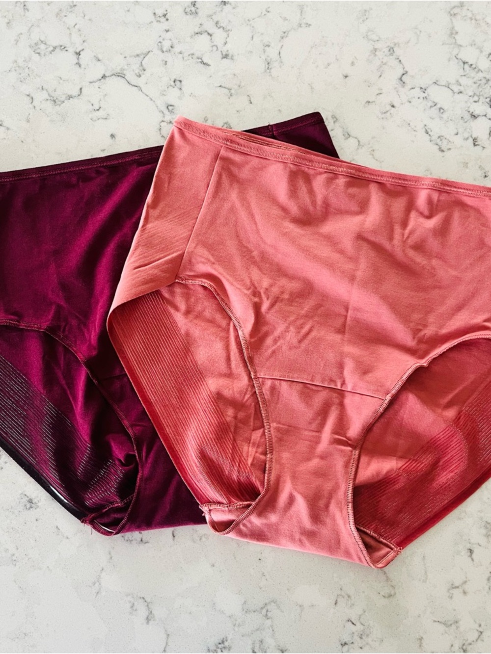 Soma Vanishing Edge Cotton Brief Panty Size Large 2 Pair Clay Rose Plum NWT